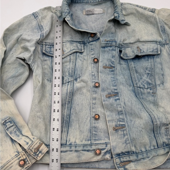 Vintage Todays News Denim Jacket Acid Wash Blue Trucker Style Women’s Size S 90s - Picture 4 of 7